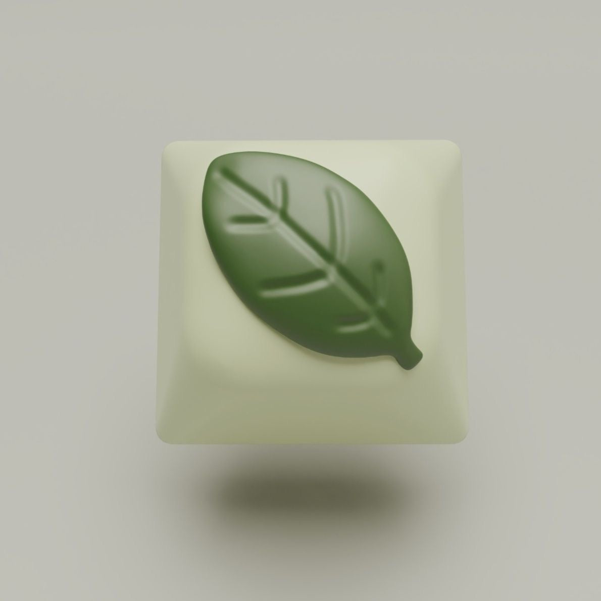 YMDK One Leaf Matcha Personalized Keycaps Cute Three-Dimensional Creative Resin Keycaps for Mechanical Keyboard