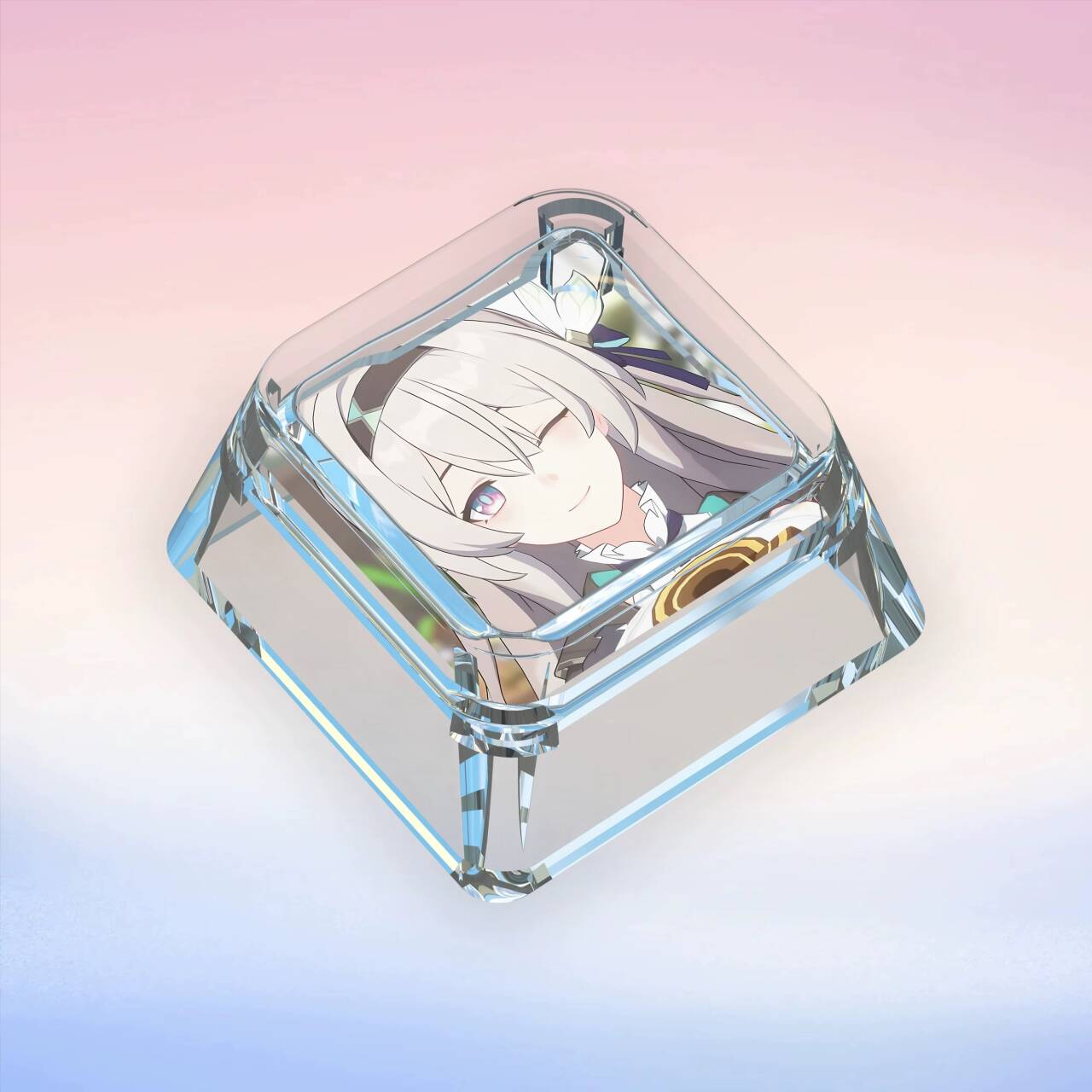 YMDK Firefly Theme Keycaps Cute Anime Two-dimensional Personality Keycap Single Light-transmitting PC Clip-on Key Caps for MX Mechanical Keyboard