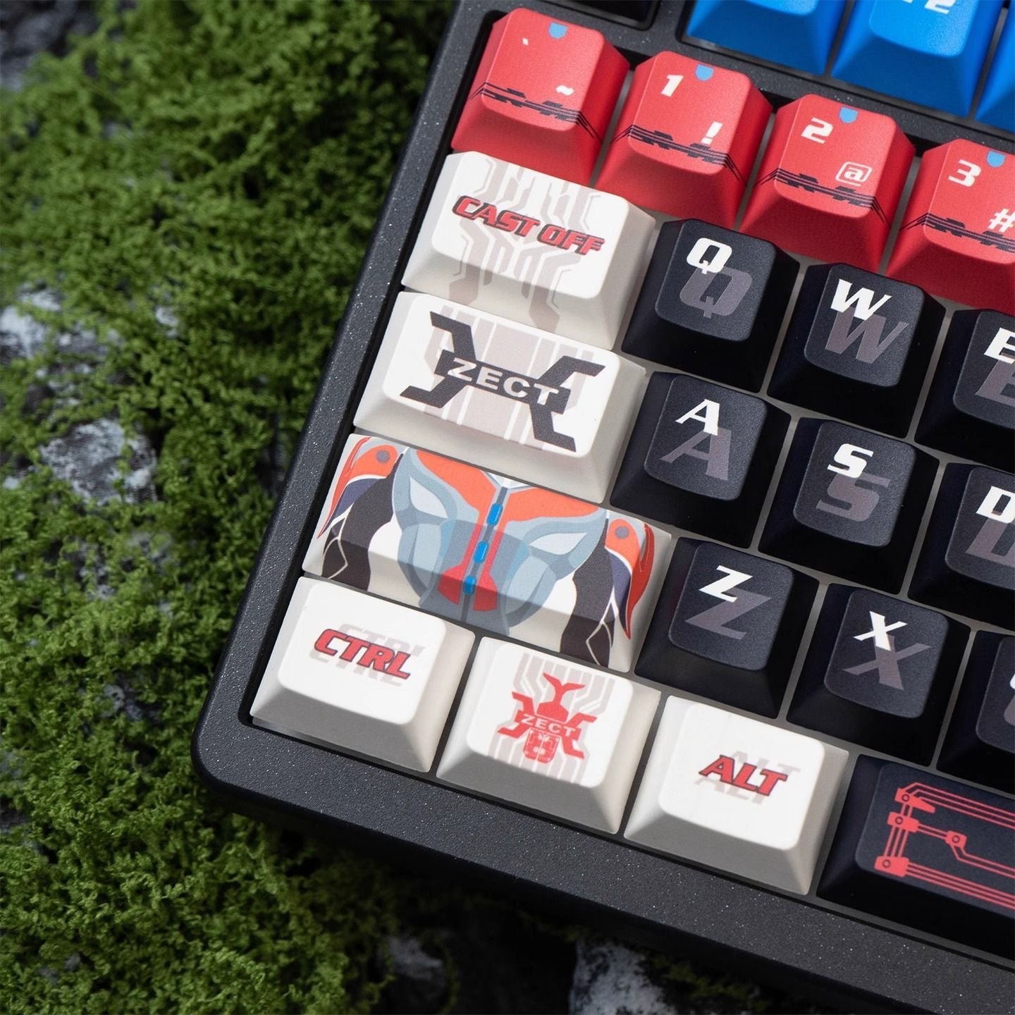 YMDK Jiadou 132 keys Keycaps Cherry Profile Dye Sub Anime Personality PBT Custom Keycap for 61/68/75/87/98/104/108 MX Mechanical Keyboard