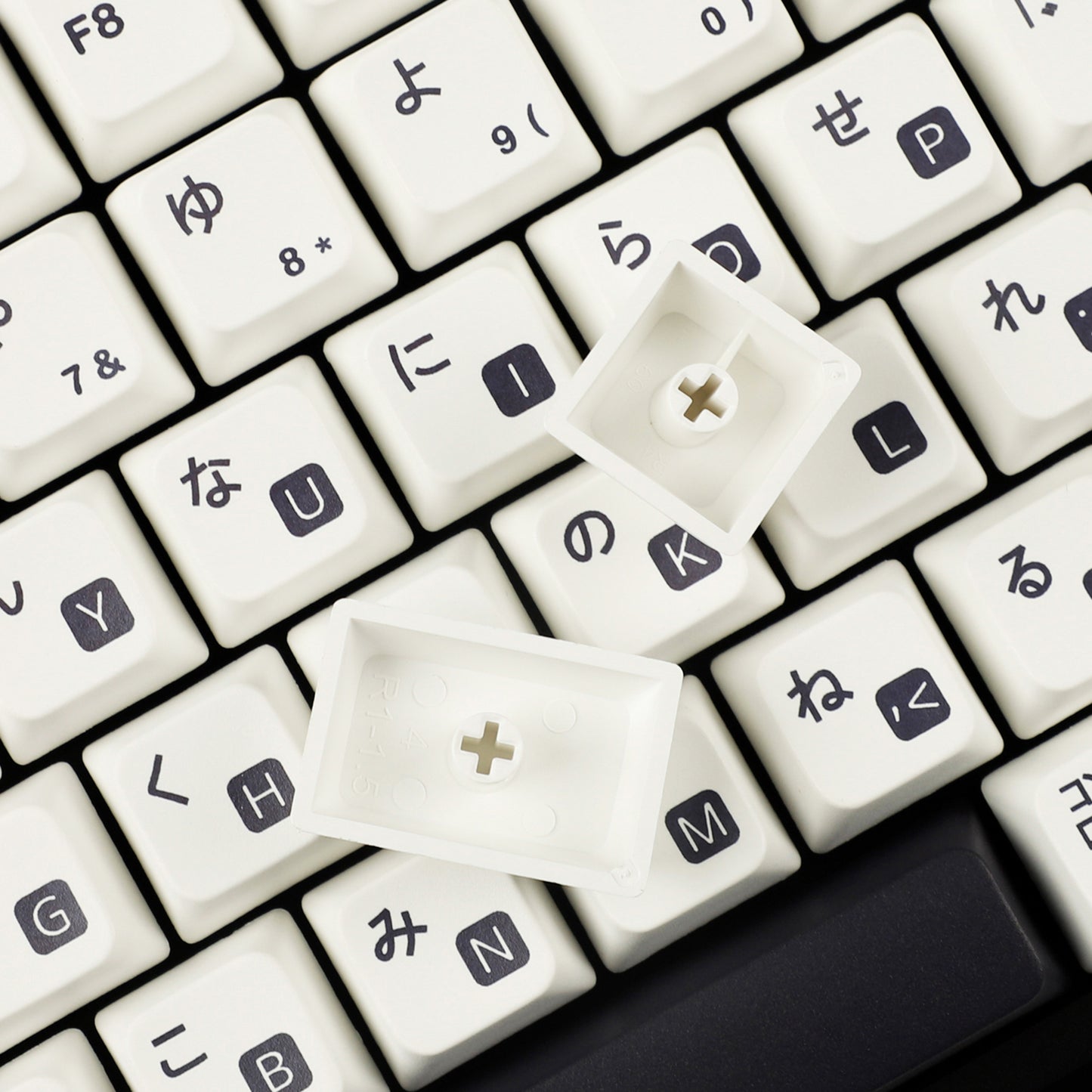 YMDK Black White Dye Sub Japanese Keycaps(MDA Profile PBT )