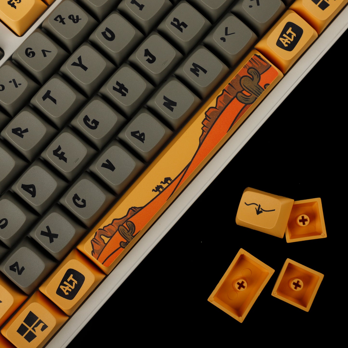 YMDK Camel 124 Keycaps( ZDA Profile XDA v2 Dye Sub PBT For 104 TKL 60% 96 84 68 64)