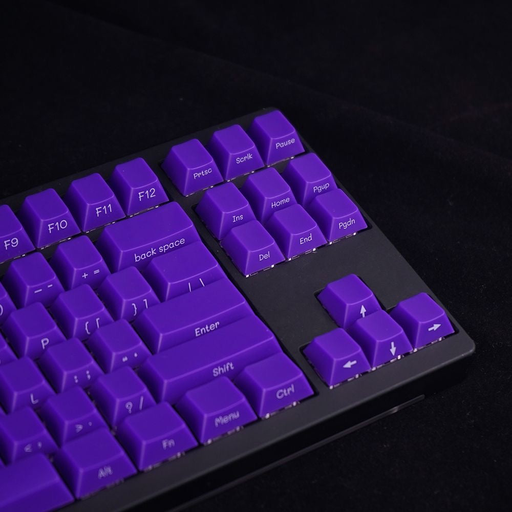 YMDK Pure Purple Sidelit Keycaps Full Set 125 Keys Cherry Profile Dye Sub Custom Keycap for MX Mechanical Keyboard