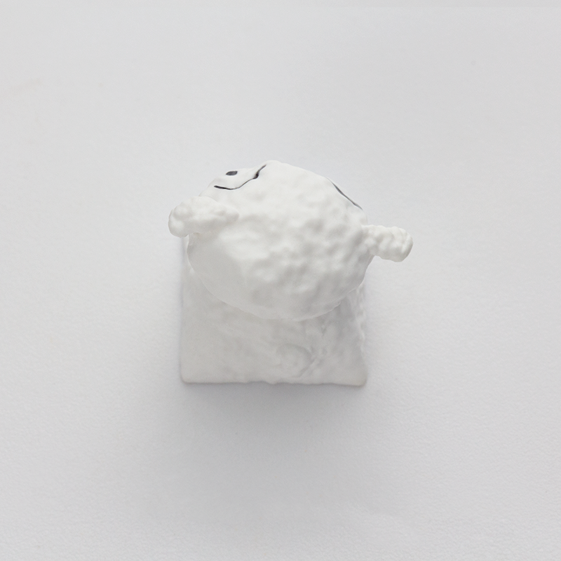 YMDK Little White Dog Personality Keycaps Cute Interesting Creative Key Caps Resin Keycap for MX Mechanical Keyboard