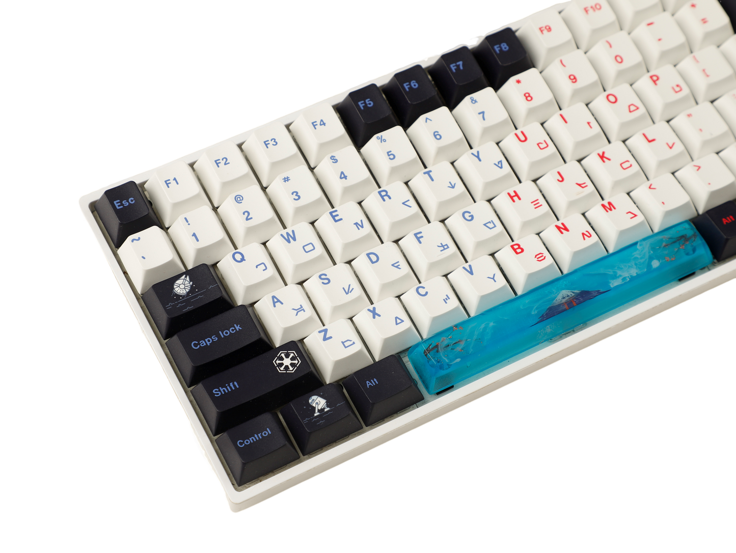 YMDK Resin Keycap Novelty Keycaps Starry Sky Fujiyama 6.25u Spacebar For Cherry Kailh Gateron TTC MX Mechanical Keyboard