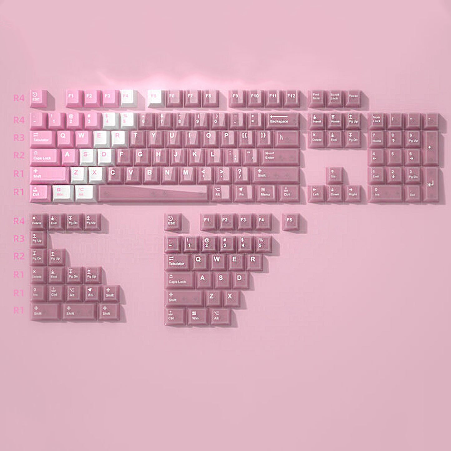 YMDK PBT+PC Transparent Keycaps Cherry Profile Shine Through Top Print Dye Sublimation Keycap for MX 61/64/68/84/87/100/104/108 MX Mechanical Keyboard