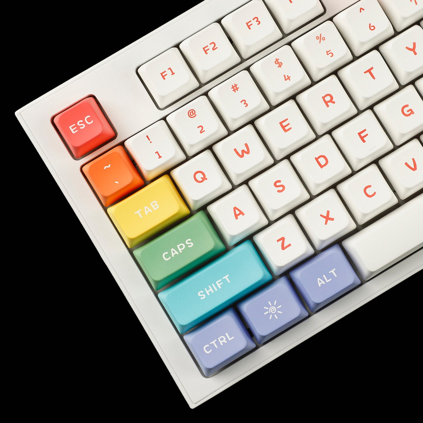YMDK Rainbow Theme 134 Keycaps(MDA Profile PBT)