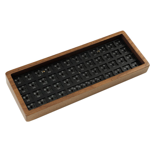 YMD40 V2 Mini Cute Air40 Walnut Wood Case DIY Mechanical Keyboard（Support QMK VIA ——Type C Soldering PCB Wooden Case）