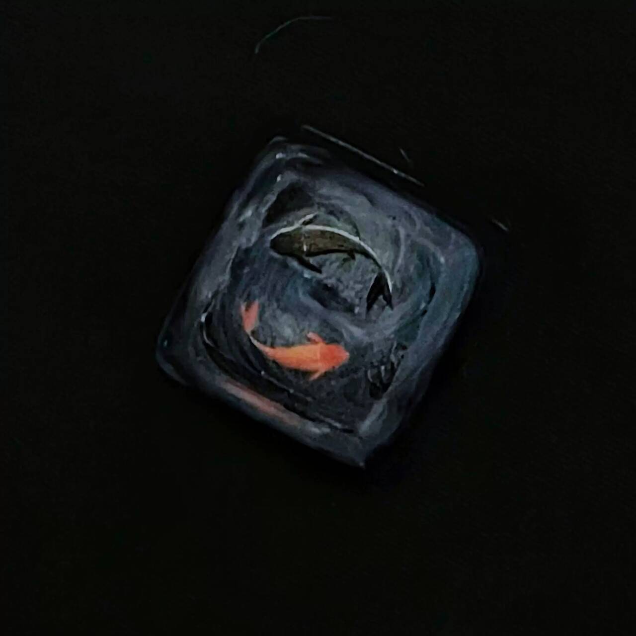 YMDK Koi Fish Personalized Keycaps Translucent Resin Hand-made Custom Keycap Novel Good Luck Key Cap for MX Mechanical Keyboard
