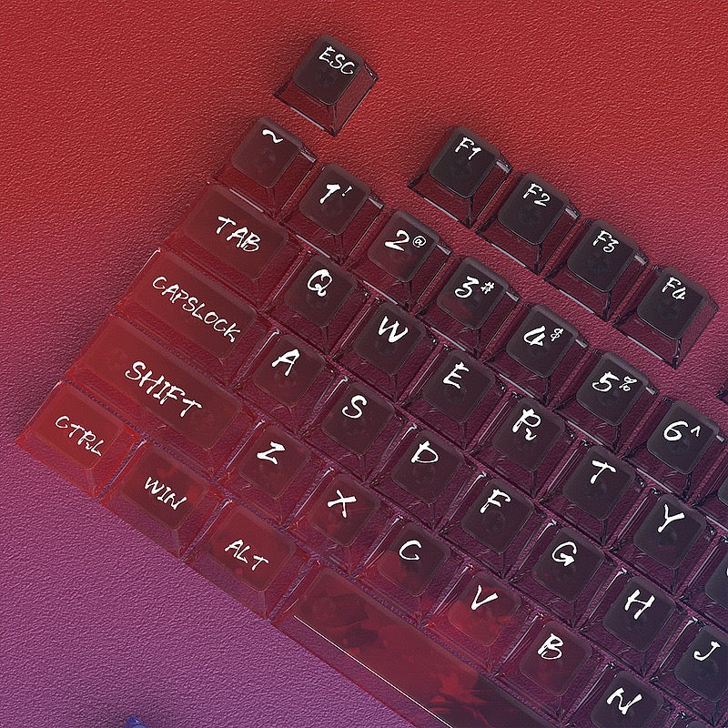 YMDK Magic Mist Star Neon Keycap PC Shine Through 119-key Cherry Profile Keycaps for 61/68/84/87/98/104/108 MX Mechanical Keyboard