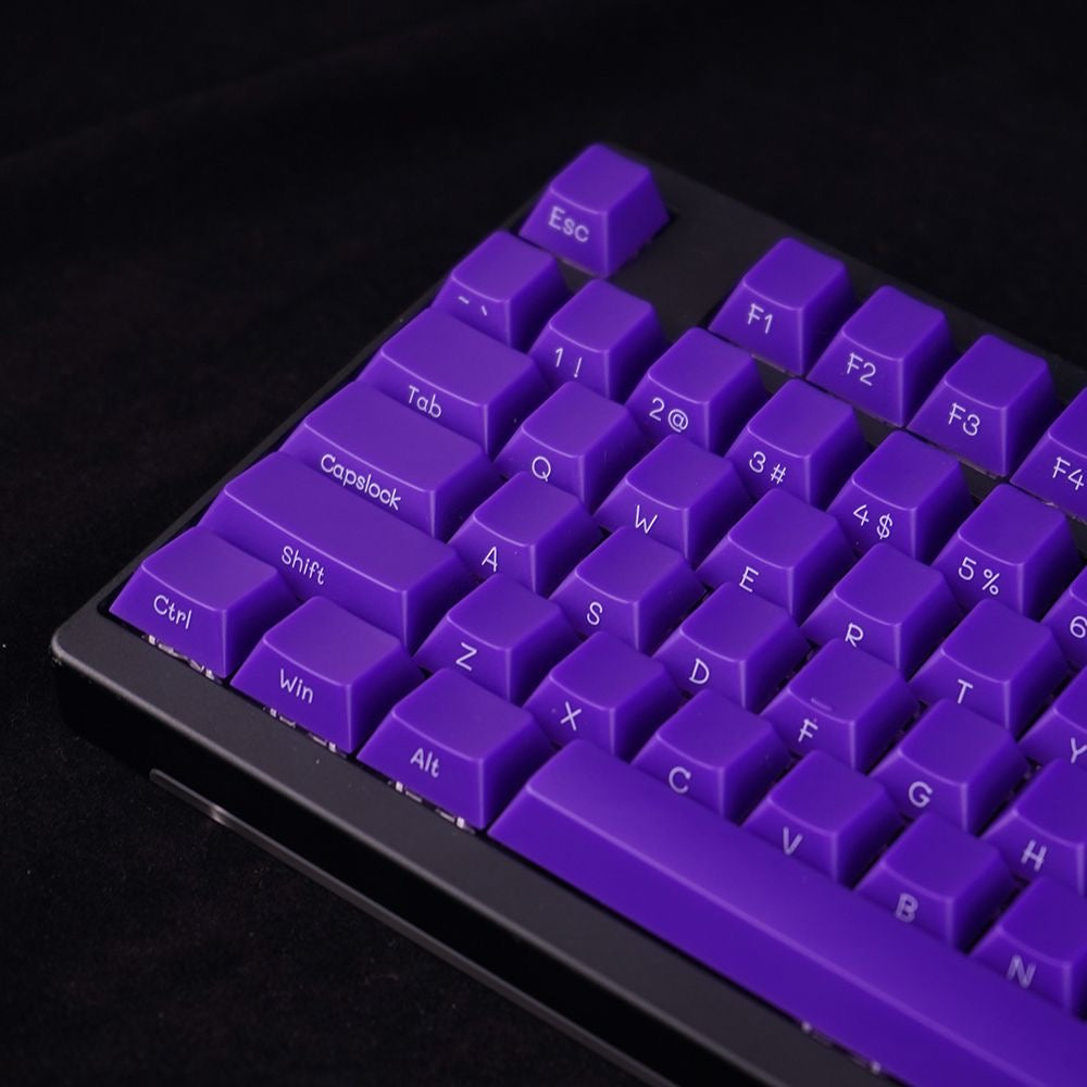 YMDK Pure Purple Sidelit Keycaps Full Set 125 Keys Cherry Profile Dye Sub Custom Keycap for MX Mechanical Keyboard
