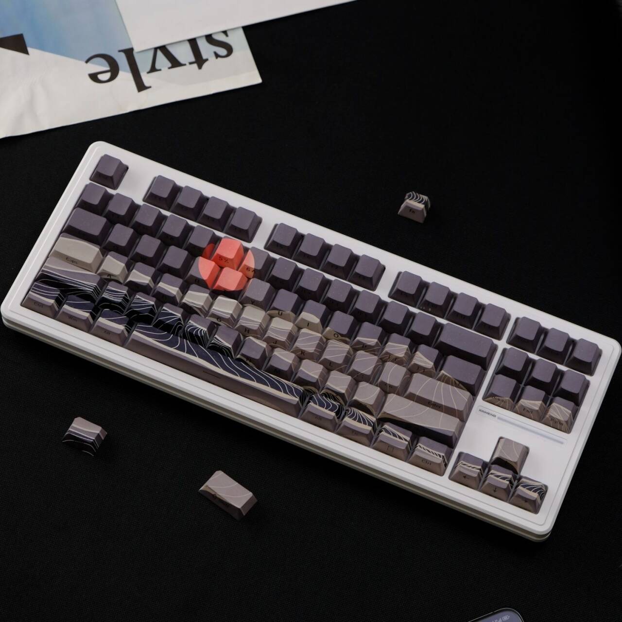 YMDK Mingyue Gaosheng Full Set Keycaps PBT Cherry Profile Side Print Translucent Keycap Dye Sub for MX Mechanical Keyboard