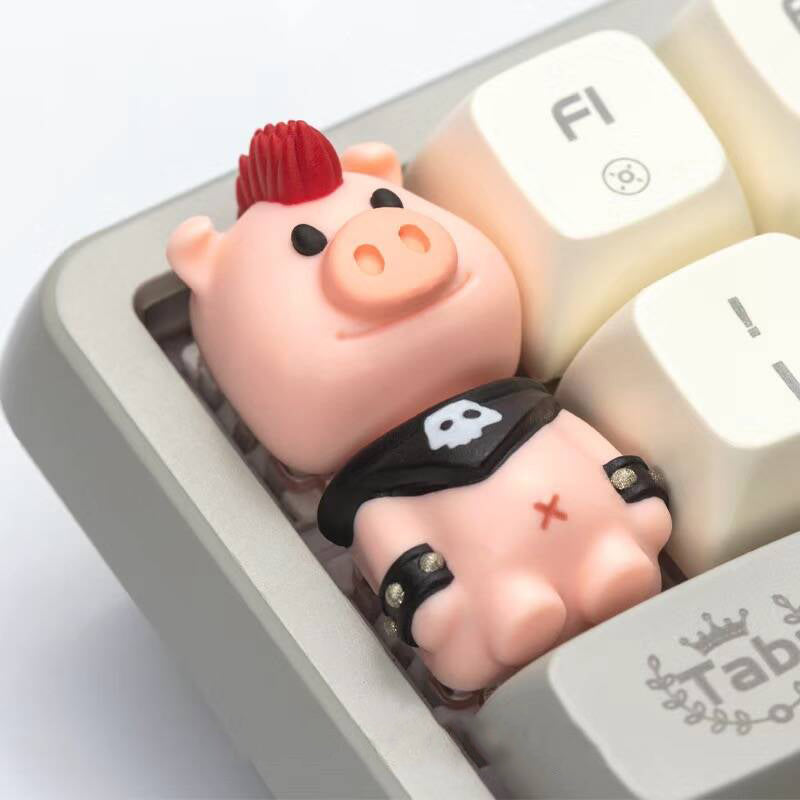 YMDK Animal Party Combination Keycaps Personalized Key Cap Cute Novel Resin Suitable for Mechanical Keyboard Up and Down Keys