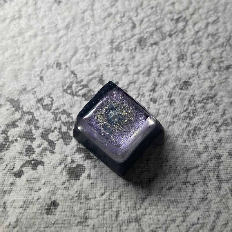 YMDK Starry Sky Galaxy Universe Personality Keycaps Translucent Cute Art Advanced Novel Keycap Cherry Profile Resin Key Cap for MX Mechanical Keyboard