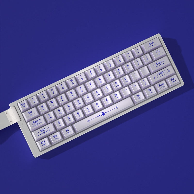 YMDK Magic Pearlescent Keycaps 121 Keys Top Print Cherry Profile Dye Sub Keycap PBT for MX Mechanical Keyboard 60 68 75 100 104 Layout