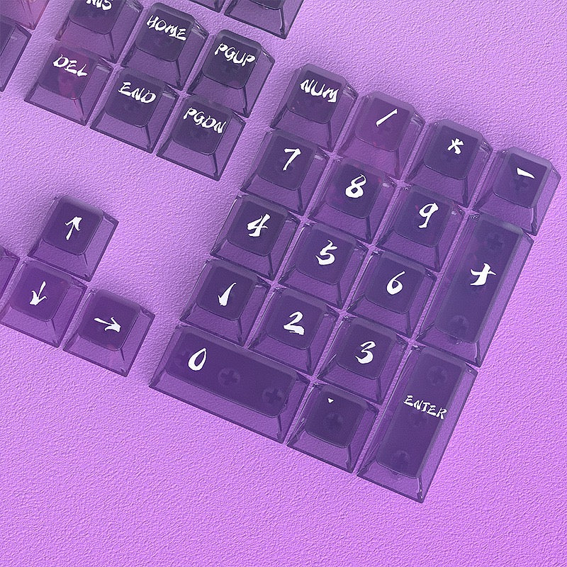 YMDK Magic Mist Star Neon Keycap PC Shine Through 119-key Cherry Profile Keycaps for 61/68/84/87/98/104/108 MX Mechanical Keyboard