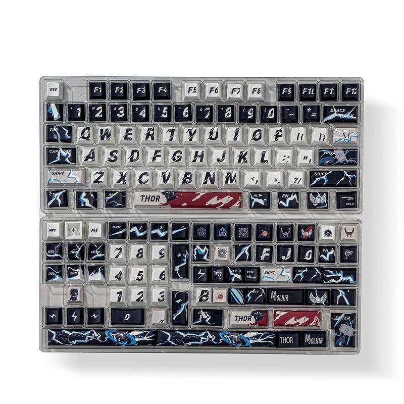 YMDK Lightning Theme Keycaps 142 Keys Cherry Profile PBT PC Material for Mechanical Keyboard