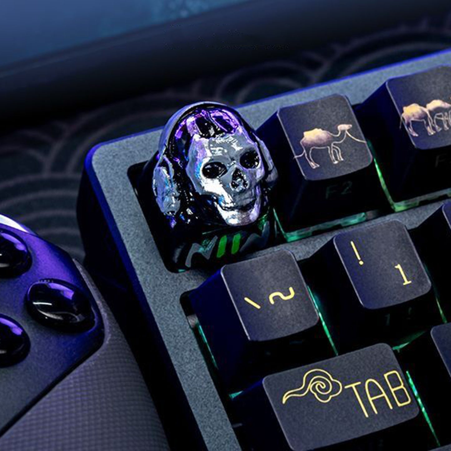YMDK Ghost Theme ESC Keys Personalized keycaps Resin 3D Print for Mechanical keyboard