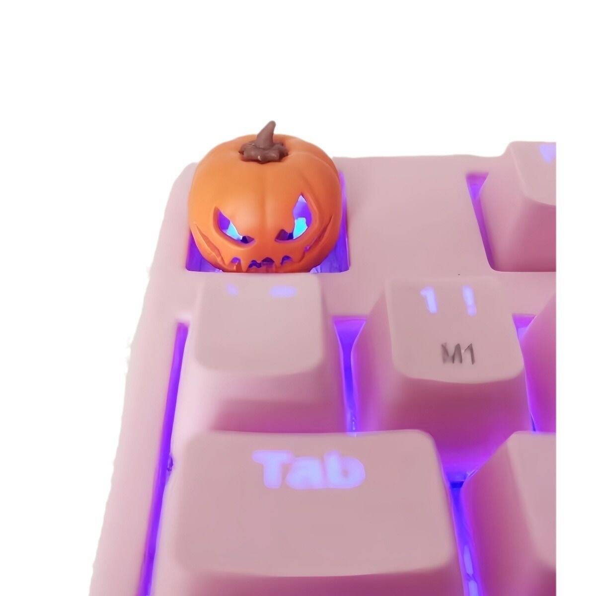 YMDK Pumpkin Halloween Personalized Keycaps Cute Creative Keycaps Three-dimensional Translucent Resin Keycaps for MX Mechanical Keyboard