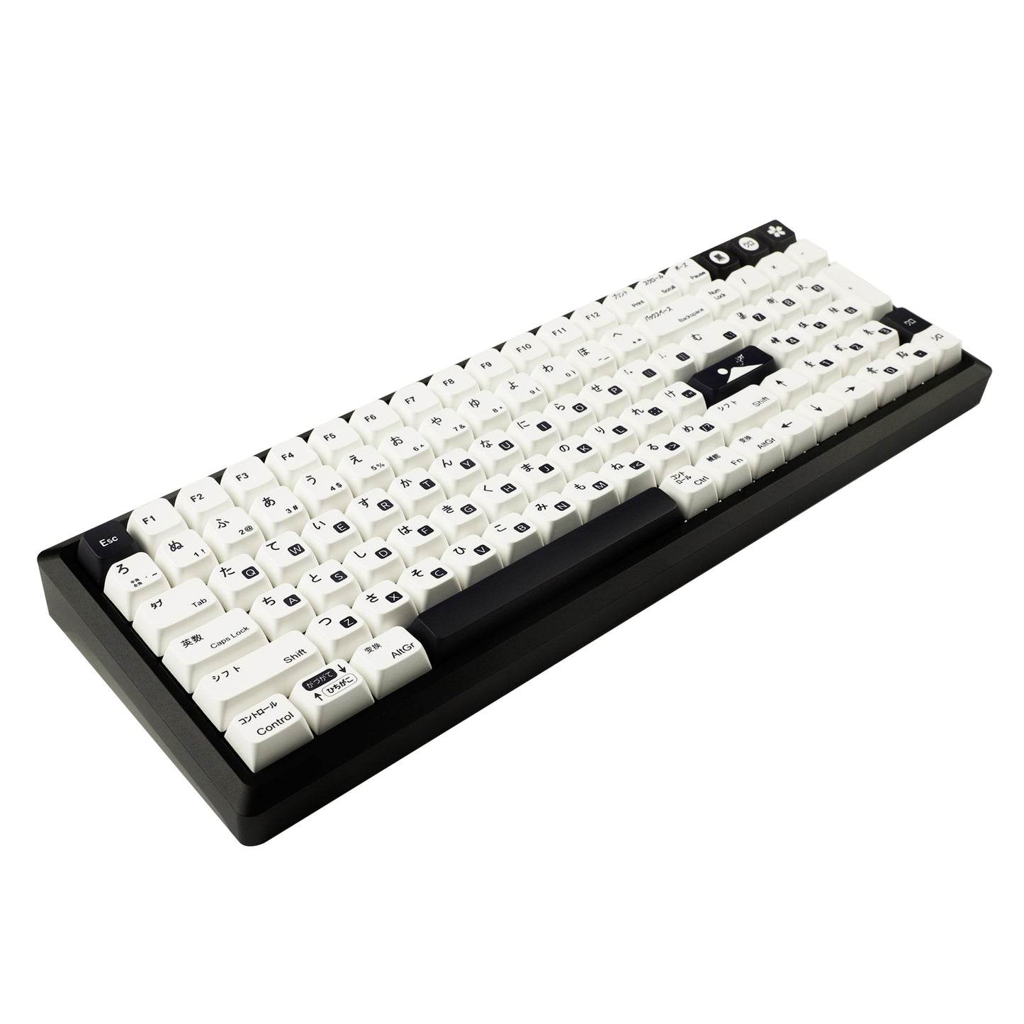 YMDK Black White Dye Sub Japanese Keycaps(MDA Profile PBT )