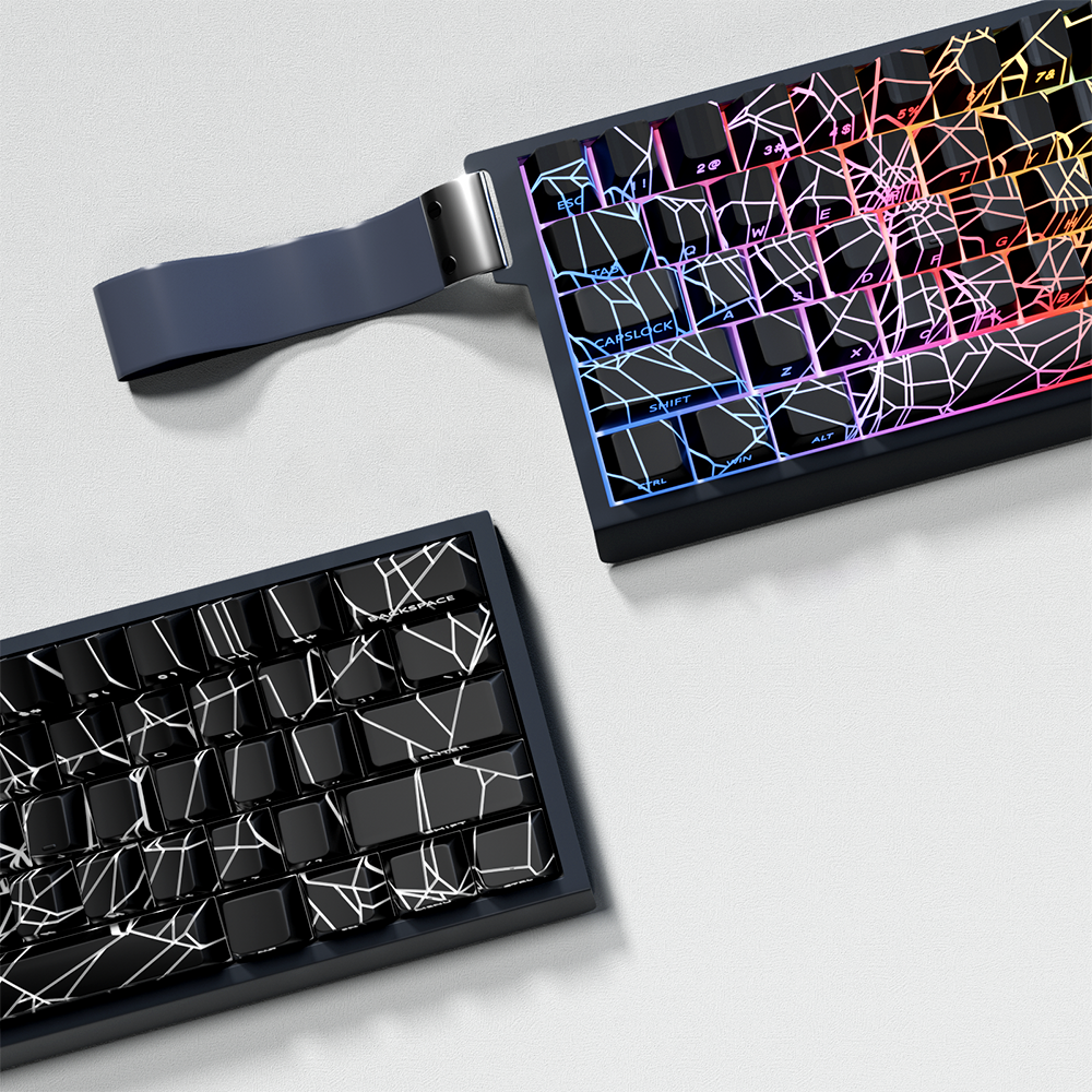 YMDK Lightning 140 Key Keycaps Side-lit PBT+PC Cherry Profile Five-sided Dye Sub Shine Through Custom Keycap for MX Mechanical Keyboard 61/64/68/84/87/100/104/108 Layout
