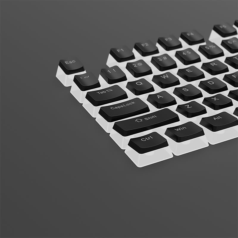 YMDK Pudding 126 Keys OEM Profile ABS Four Sided Translucent for 75/87/98/104/108 MX Mechanical Keyboard