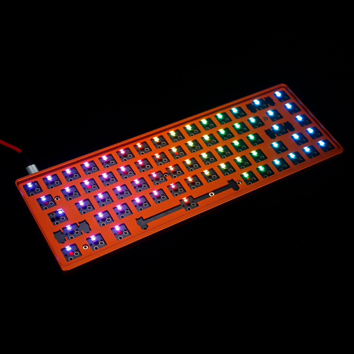 YMD68 YMD-65% ZJ68 RGB Aluminum Kit(Hotswap North Facing/VIA VIAL Fully Programmable)