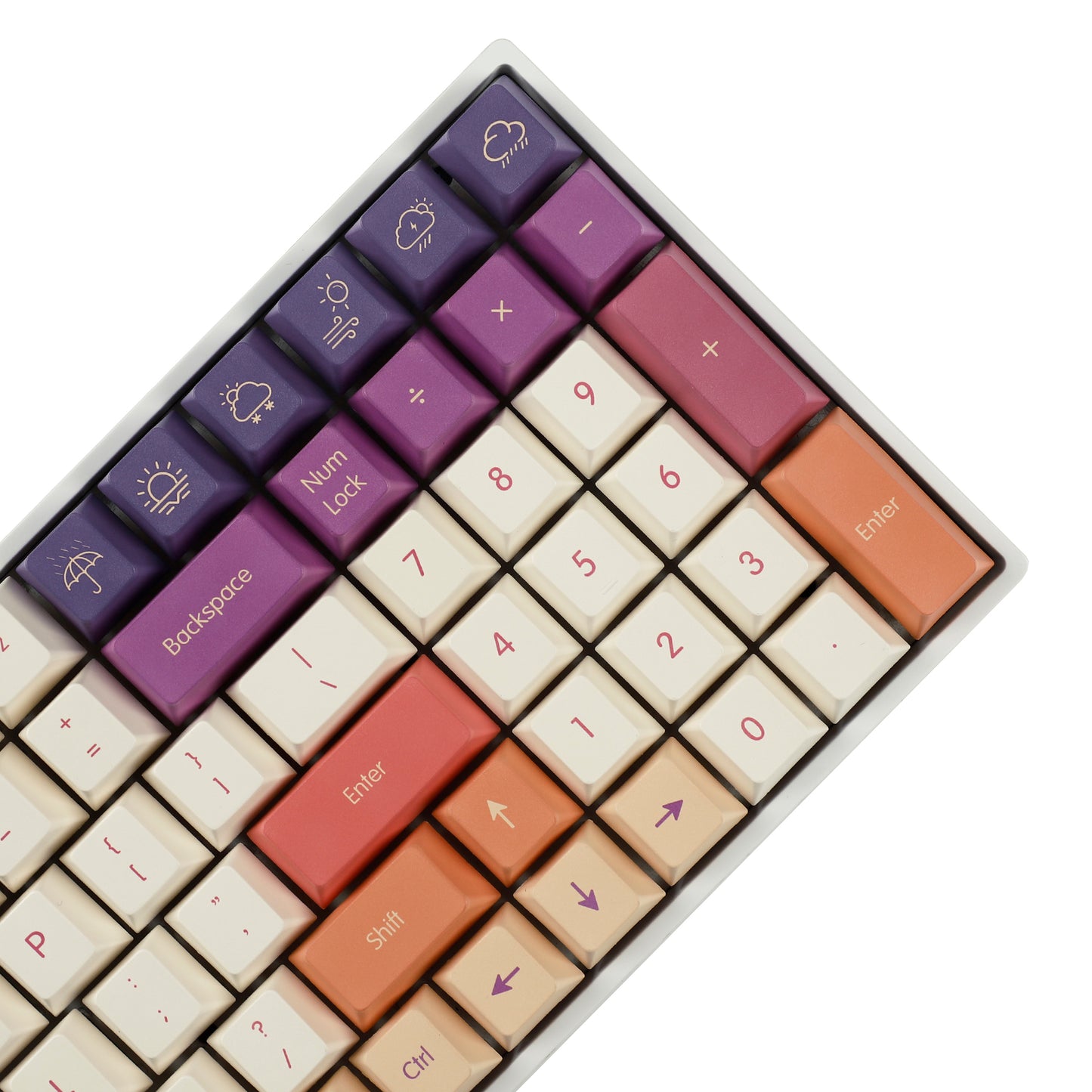 YMDK Smoke Cloud 143 Keycaps(Dye Sub Cherry Profile PBT 1.5mm/ANSI 104 TKL GK61 96 75 GMMK NCR80 Using)