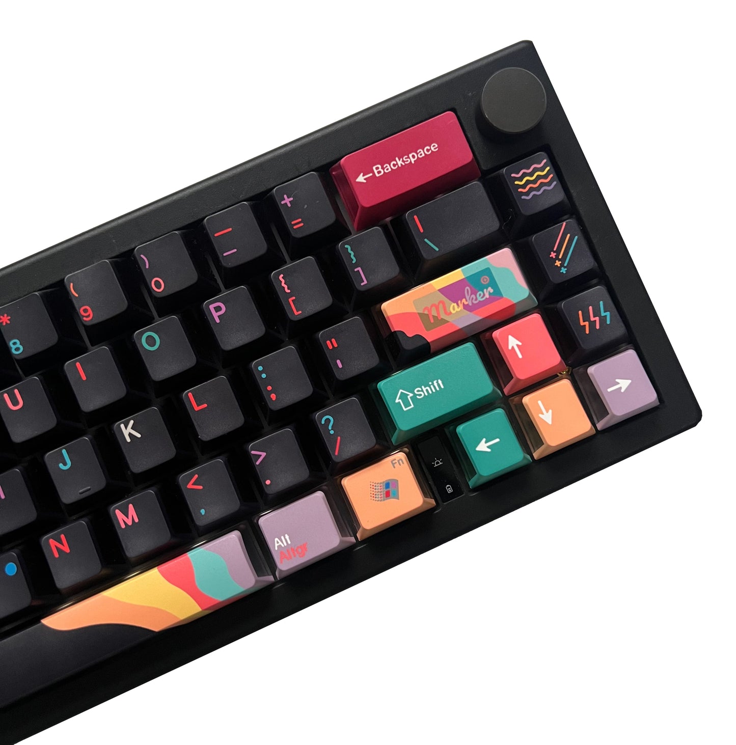 YMDK 134 Key Cherry Profile 3 Sides Shine Through Pudding Marker Theme Dye Sub PC+PBT Keycaps for MX Mechanical Keyboard