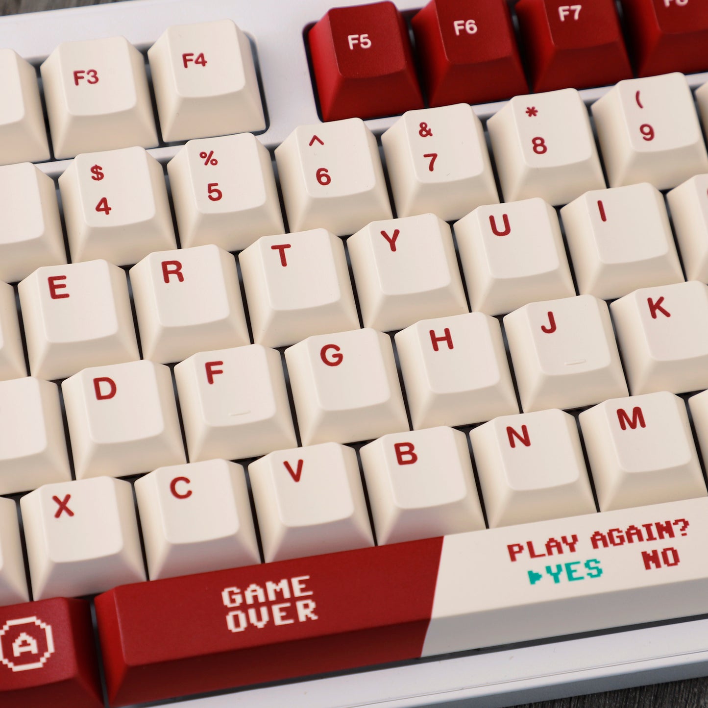 Gameboy Retro Red Beige Dye Sub Gaming Japanese Keycaps Thick PBT Cherry Profile For TKL GK61 96 GMMK MX Keyboard FC