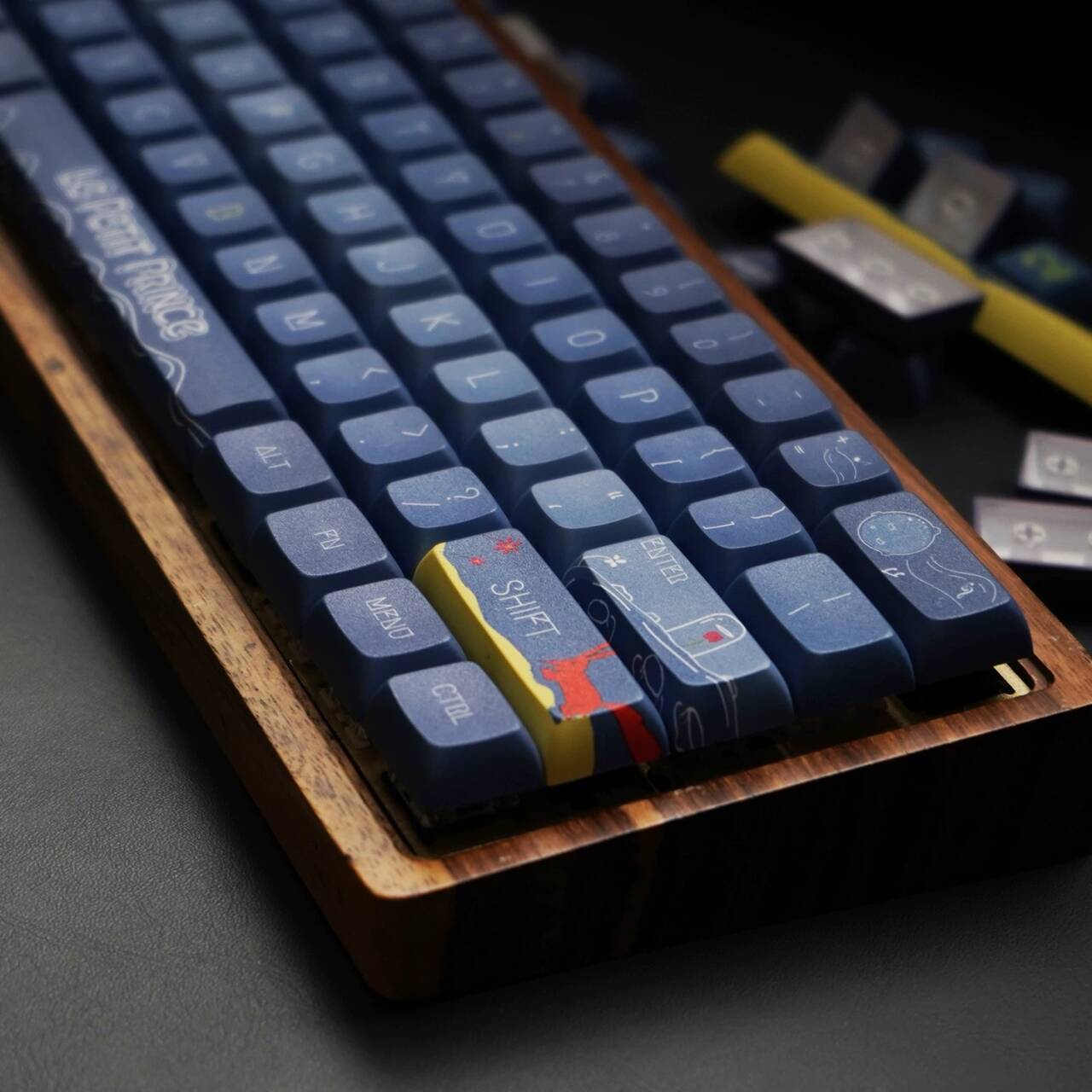 YMDK Little Prince Theme Keycaps Full Set 128 Keys PBT XDA Profile Dye Sub Keycap for MX Mechanical Keyboard