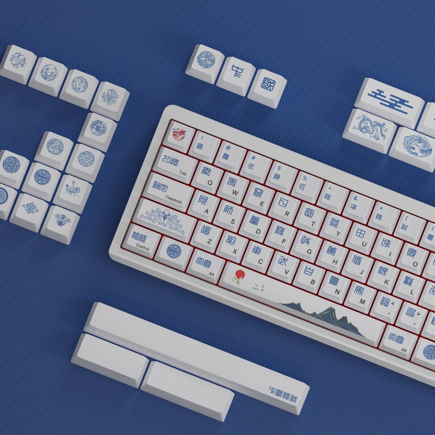 YMDK Zodiac Theme 131 Key PBT Keycap Cherry Profile Dye Sub Custom Keycaps for MX Mechanical Keyboards