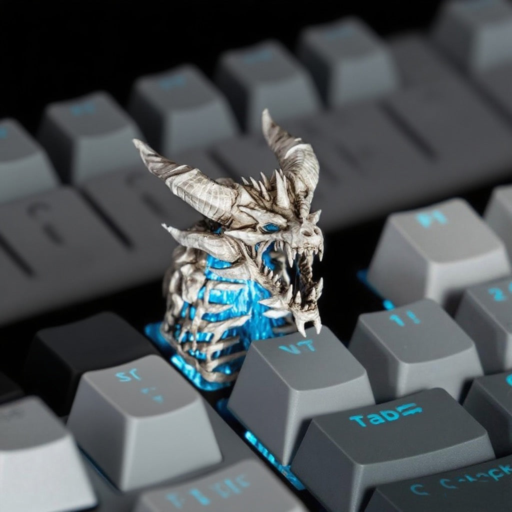YMDK World of Warcraft Theme Personalized Keycaps Frost Dragon Cool Novel Keycap Shine Through Creative Custom for MX Mechanical Keyboard