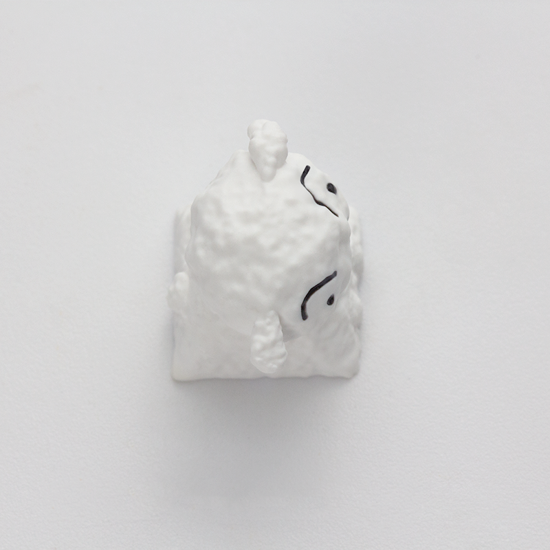 YMDK Little White Dog Personality Keycaps Cute Interesting Creative Key Caps Resin Keycap for MX Mechanical Keyboard