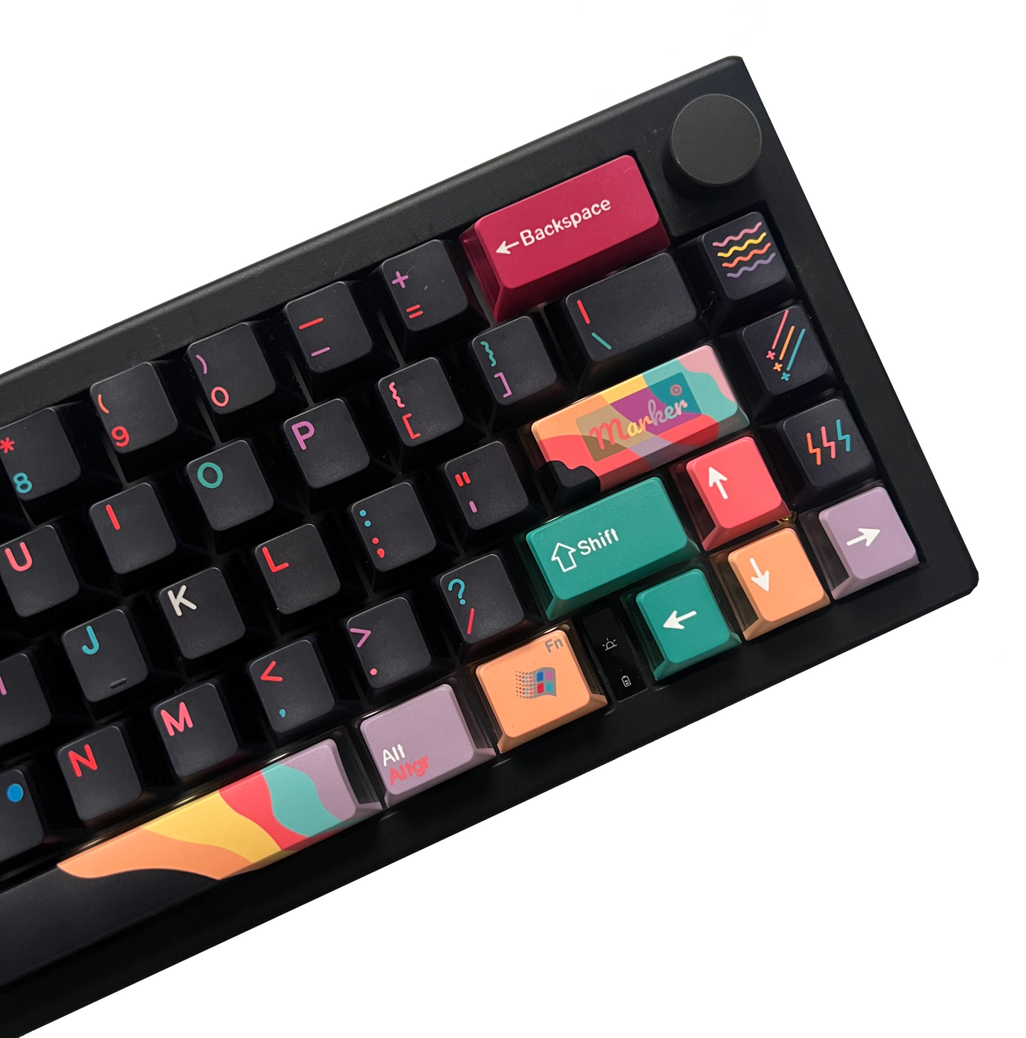 YMDK 134 Key Cherry Profile 3 Sides Shine Through Pudding Marker Theme Dye Sub PC+PBT Keycaps for MX Mechanical Keyboard