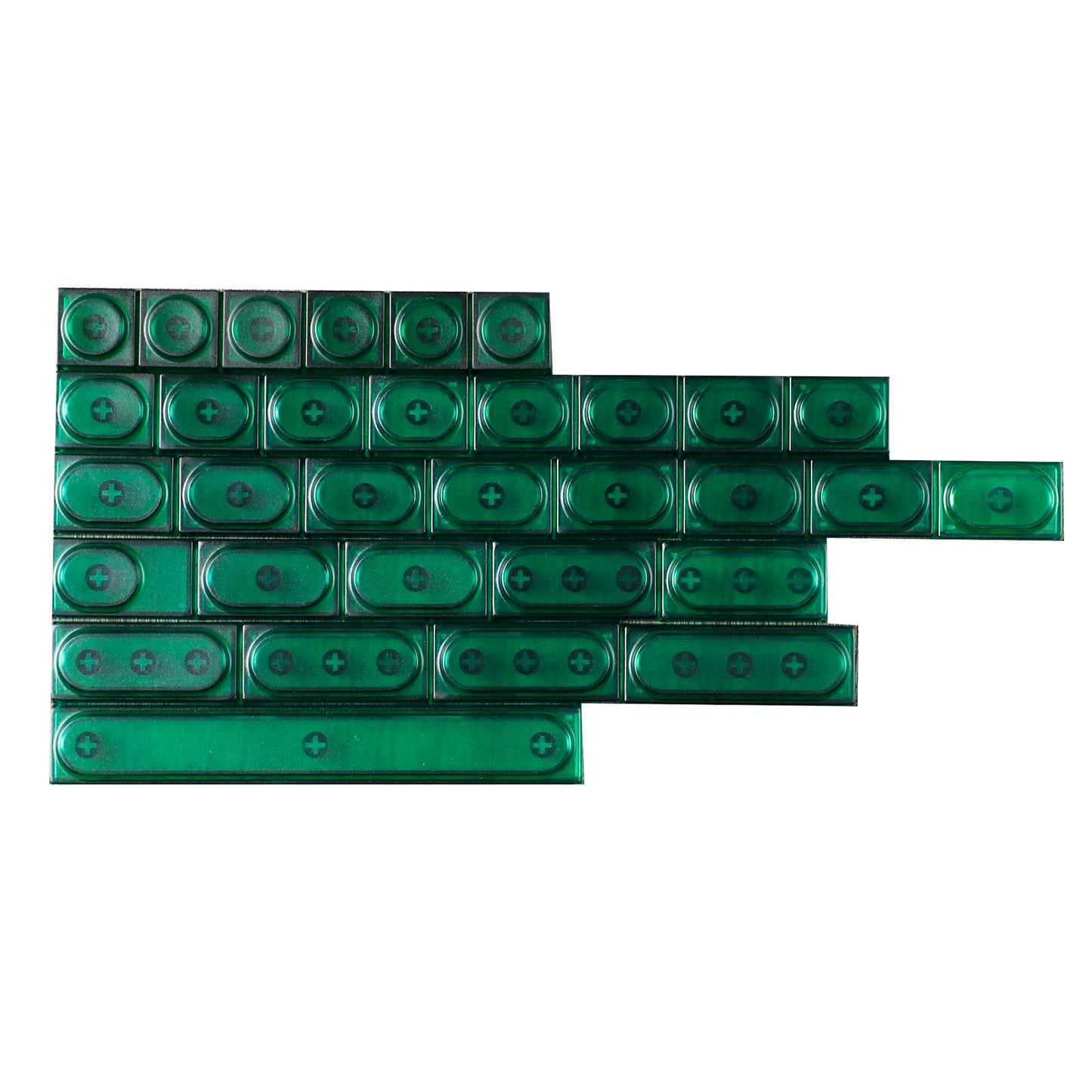 YMDK Blocks Keycap 32 Keys Modifiers Novelty Keys Keycaps Set Transparent Frosted Key Cap PC for MX Switches Mechanical Keyboard