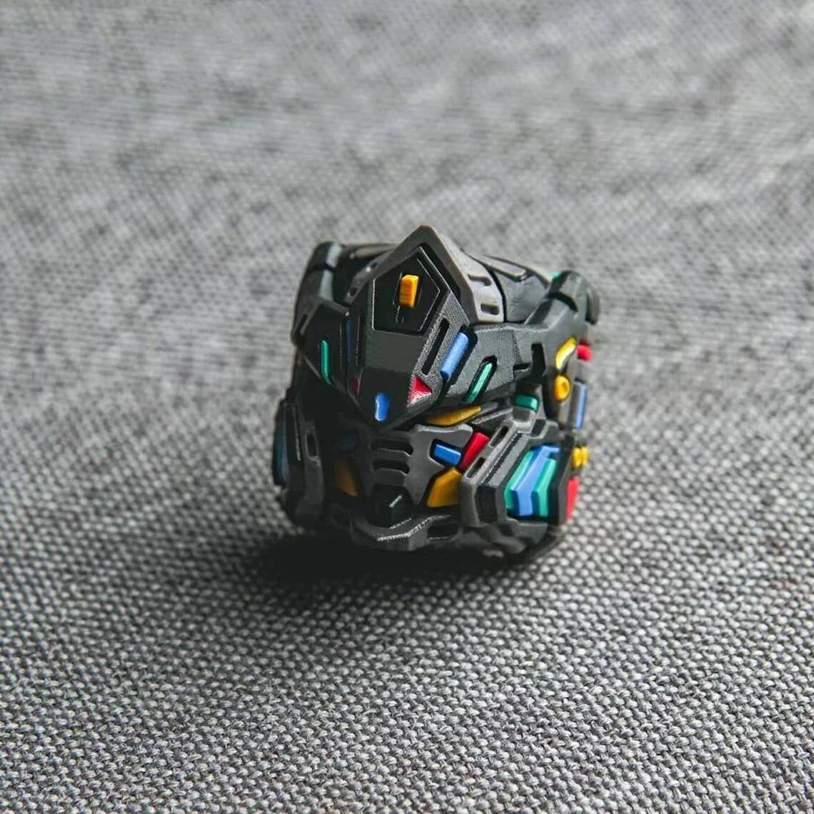 YMDK Mech Warrior Unicorn Personalized Keycaps Customized Novel for Mechanical Keyboard