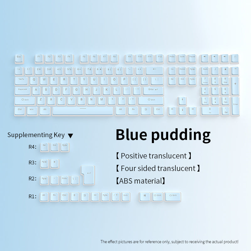 YMDK Pudding 126 Keys OEM Profile ABS Four Sided Translucent for 75/87/98/104/108 MX Mechanical Keyboard