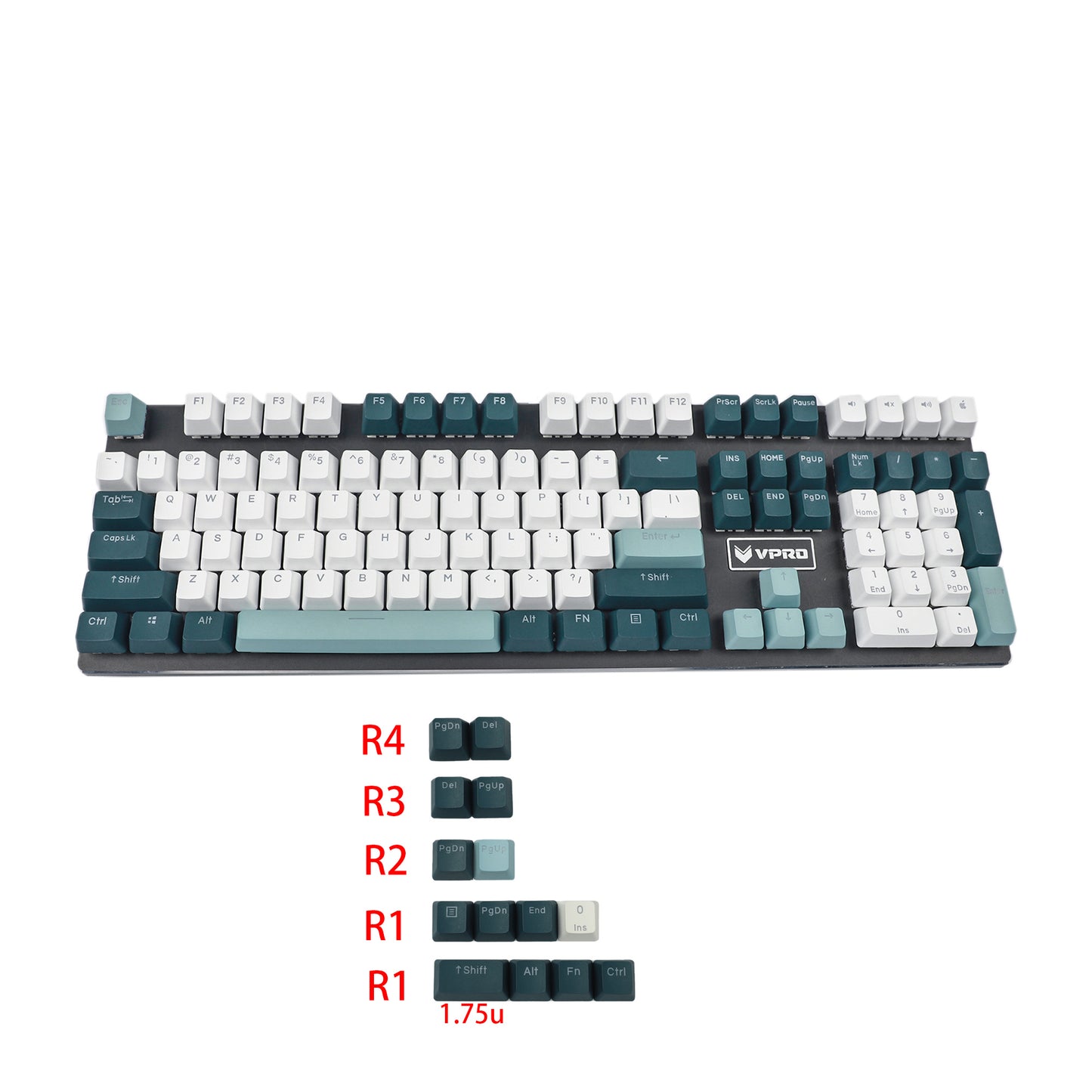 YMDK OEM Profile 122 Keycaps(PBT Double Shot Backlit Shine Through Dyed )