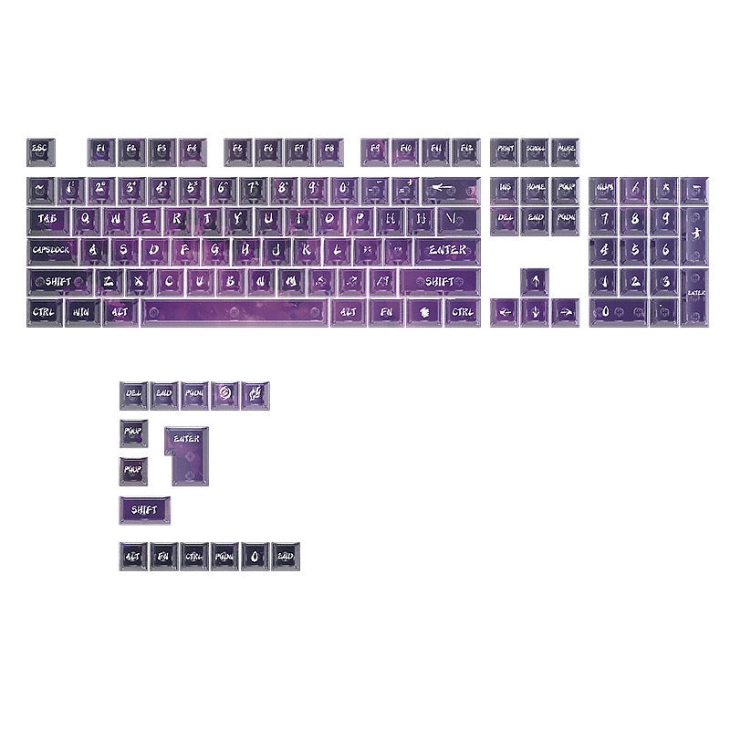 YMDK Magic Mist Star Neon Keycap PC Shine Through 119-key Cherry Profile Keycaps for 61/68/84/87/98/104/108 MX Mechanical Keyboard