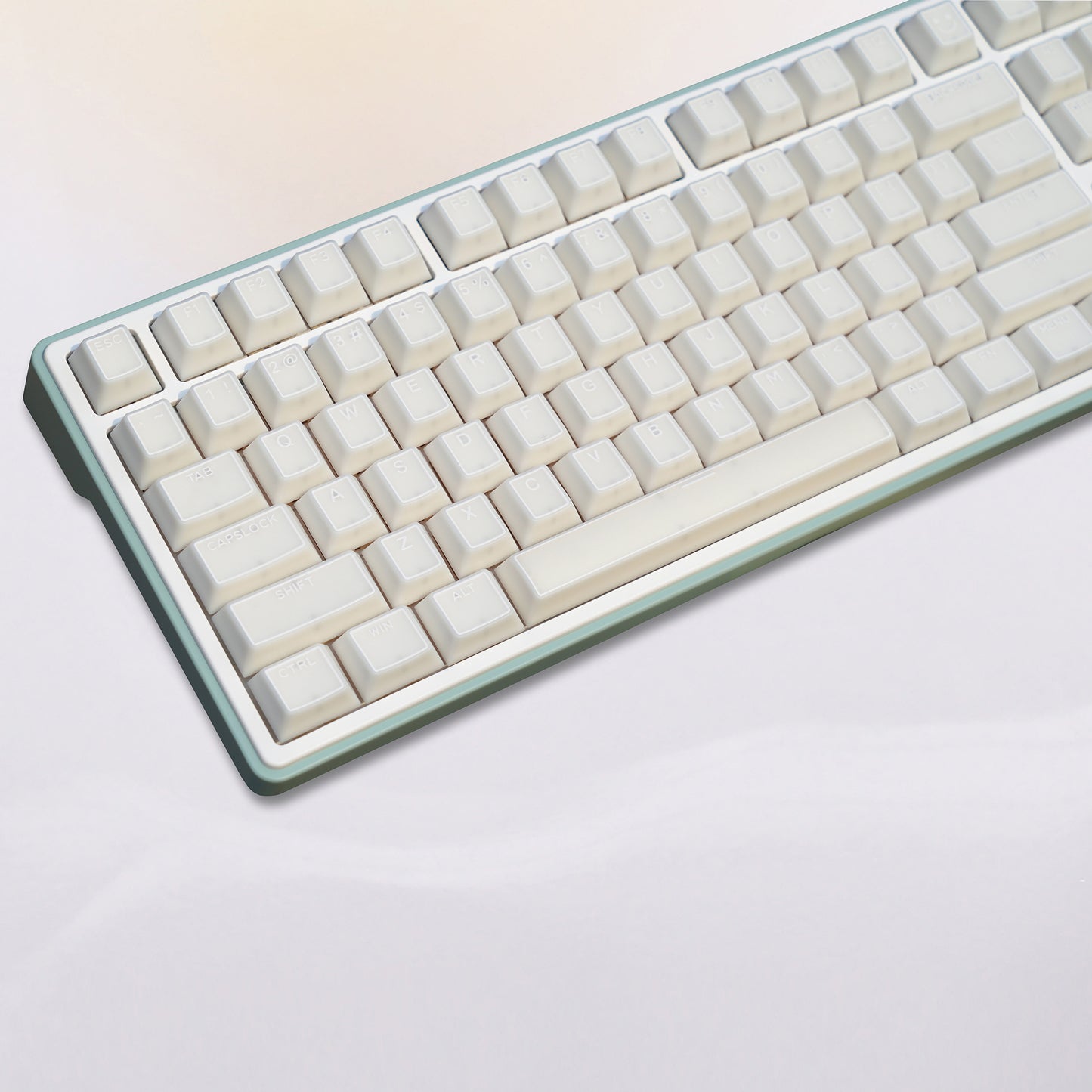 YMDK 142 keys Cherry Profile White Jade Top Print for 75/87/98/104/108 MX Mechanical Keyboard