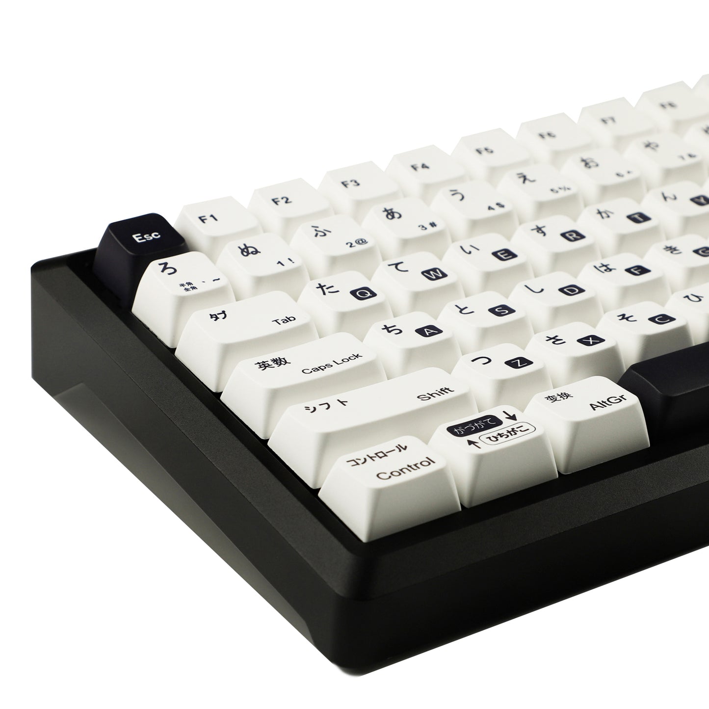 YMDK Black White Dye Sub Japanese Keycaps(MDA Profile PBT )