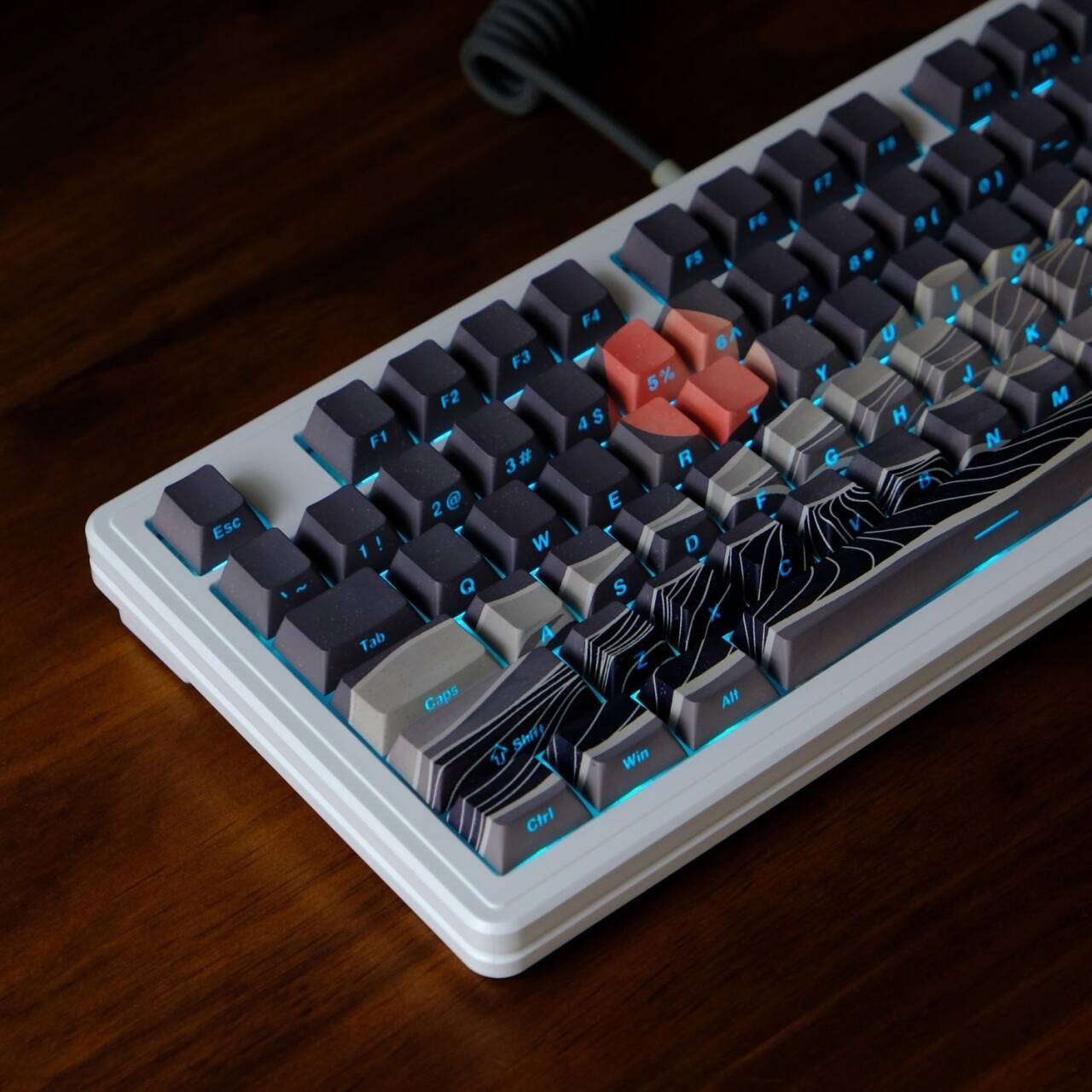 YMDK Mingyue Gaosheng Full Set Keycaps PBT Cherry Profile Side Print Translucent Keycap Dye Sub for MX Mechanical Keyboard