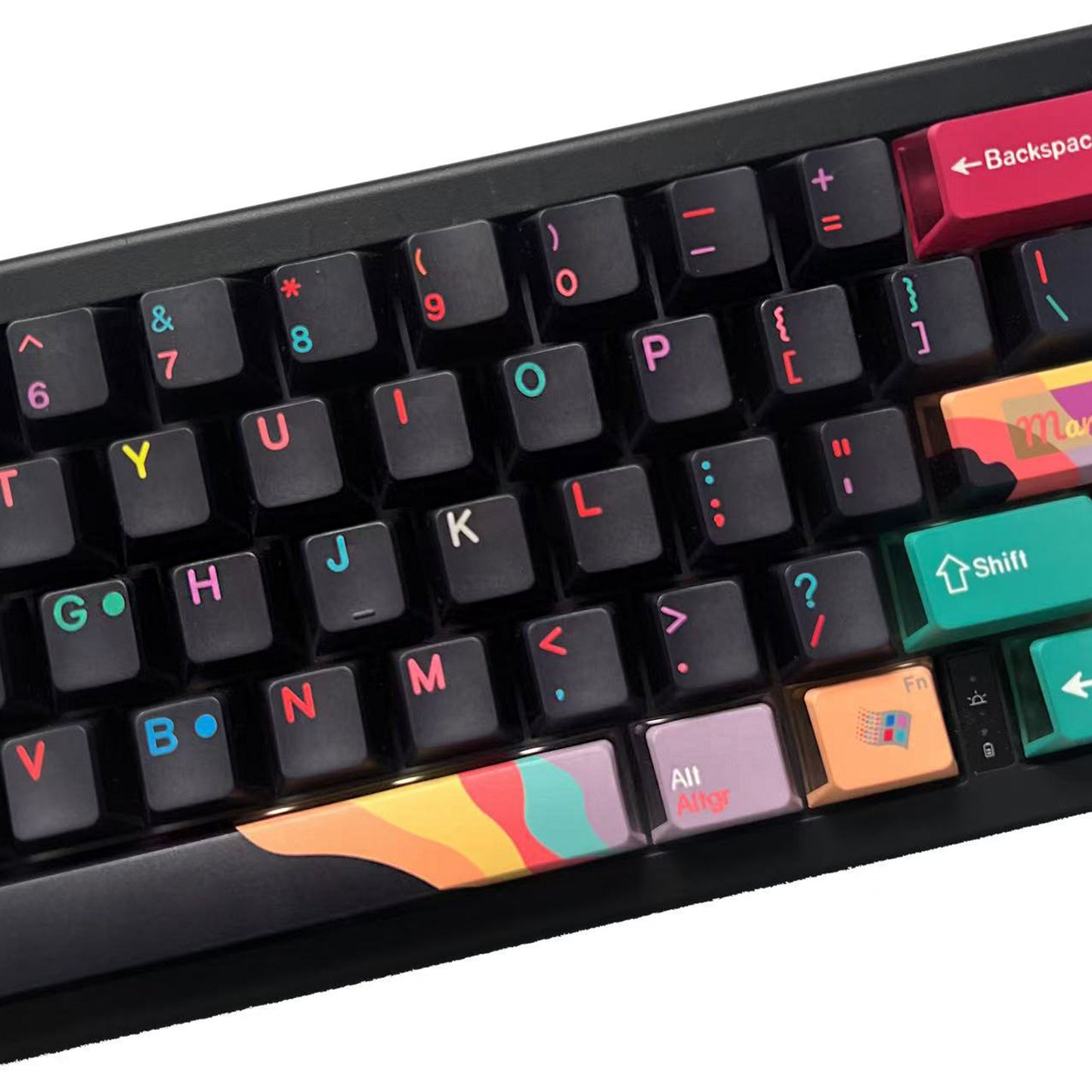 YMDK 134 Key Cherry Profile 3 Sides Shine Through Pudding Marker Theme Dye Sub PC+PBT Keycaps for MX Mechanical Keyboard