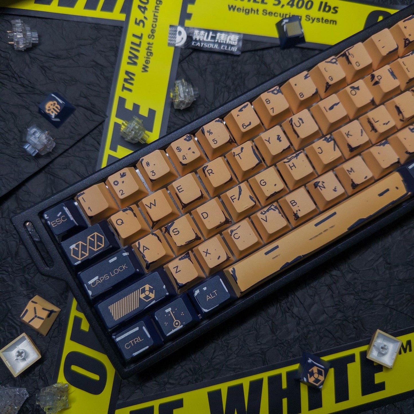 YMDK Old DreamWorks Theme 126 keys Keycaps Retro Style Cherry Profile PBT Dye Sub for Mechanical Keyboard 65/75/87/98/100/104