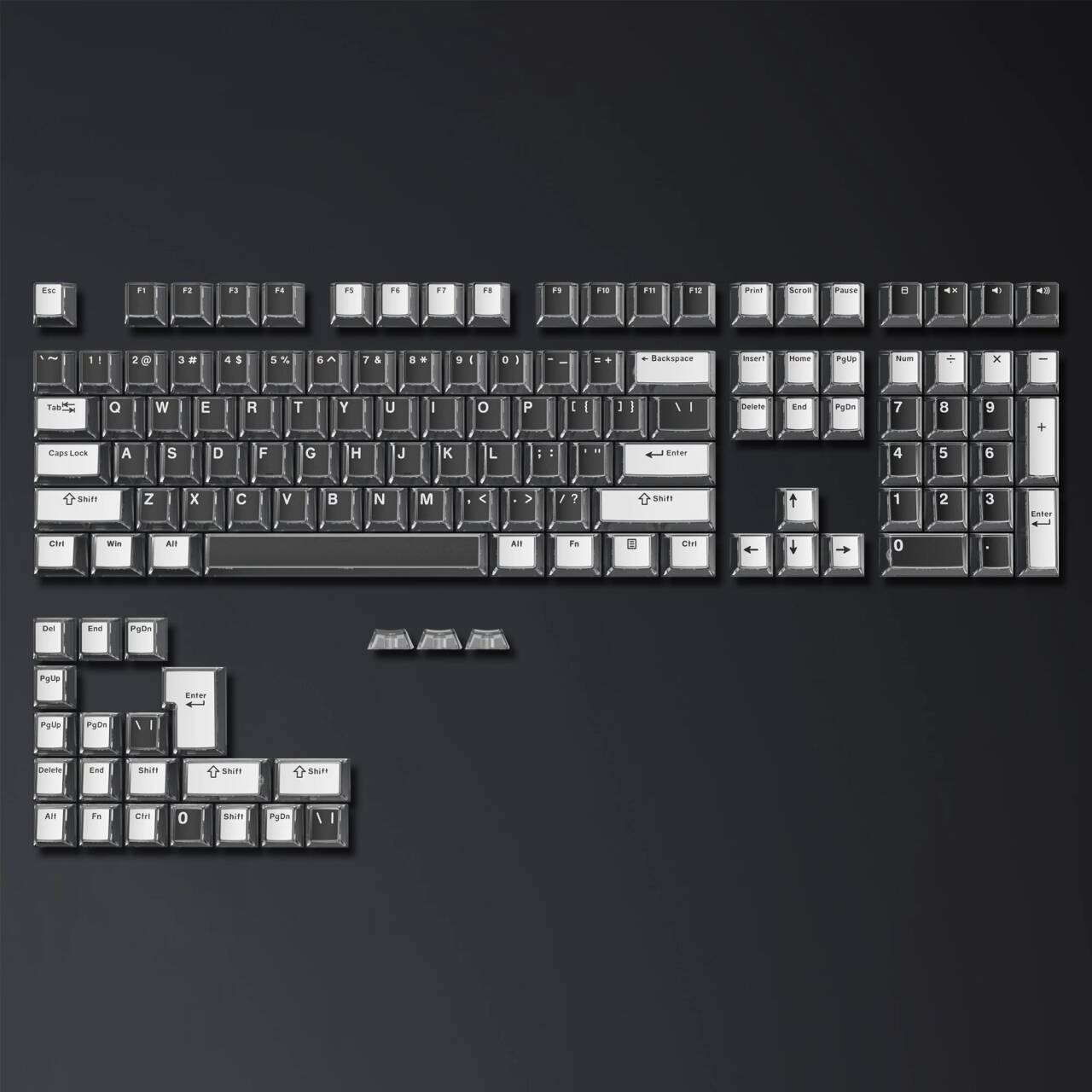 YMDK Water Cube Complete Set Keycaps Personalized Four-sided Light-transmitting Keycap Cherry Profile PBT PC for MX Mechanical Keyboard