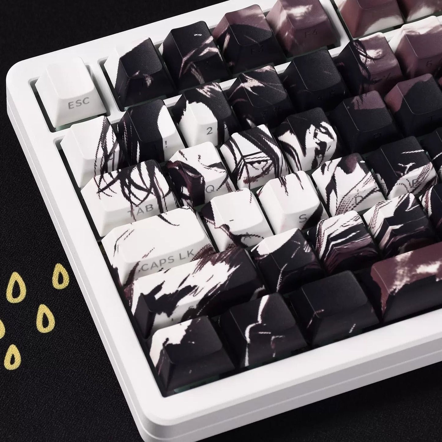 YMDK Captain Theme Keycaps 134 Keys Cherry Profile Side Print Sidelit PBT Dye Sublimation for Mechanical Keyboard