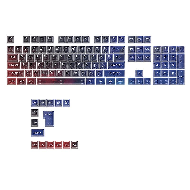 YMDK Magic Mist Star Neon Keycap PC Shine Through 119-key Cherry Profile Keycaps for 61/68/84/87/98/104/108 MX Mechanical Keyboard
