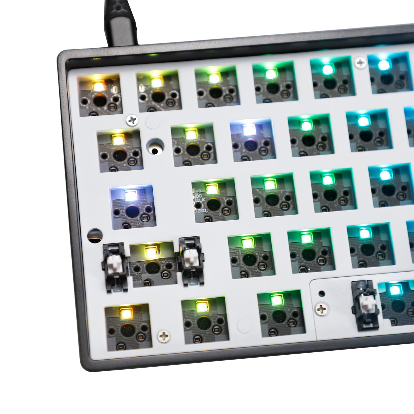 GK61 Pro RGB Wired Gasket Hot Swap Hot-swappable Knob 60% Fully Programmable NKRO Keyboard Kit(Support QMK VIA Support Split space )