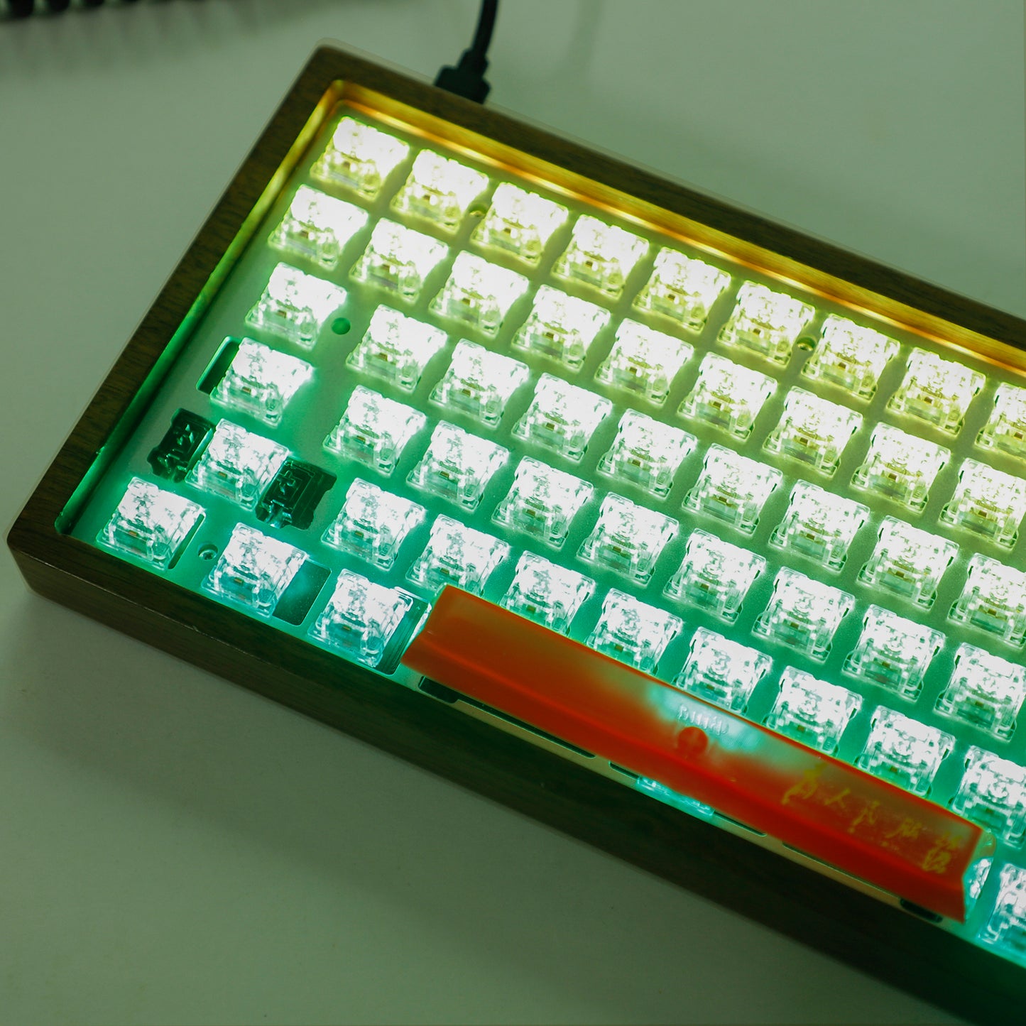 YMDK Resin Keycap Novelty Keycaps Starry Sky Fujiyama 6.25u Spacebar For Cherry Kailh Gateron TTC MX Mechanical Keyboard