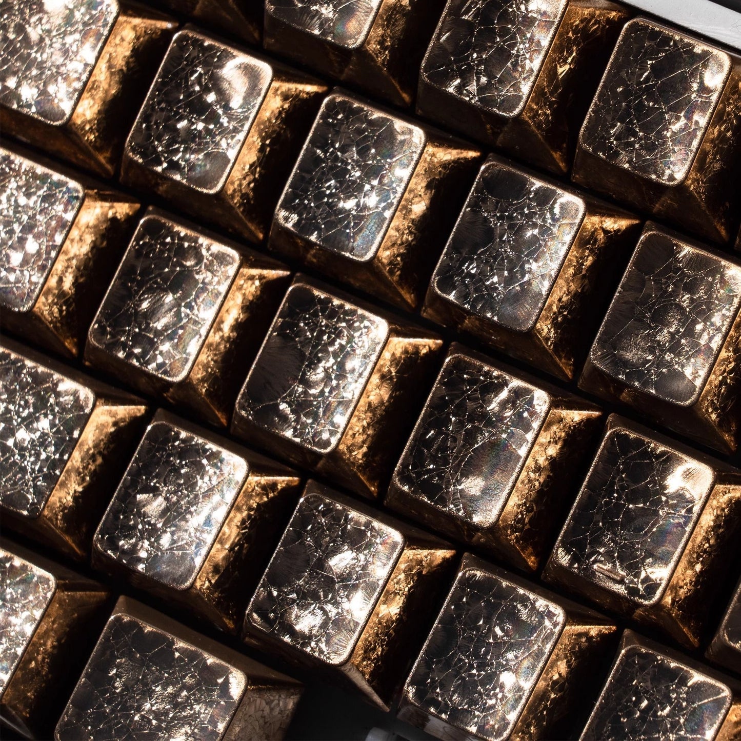 YMDK Frost keycaps Metal Texture Keyboard Caps 61 Keys PBT Dye Sub Cherry Profile Custom Side-lit Keycap for 60 Layout MX Mechanical Keyboards